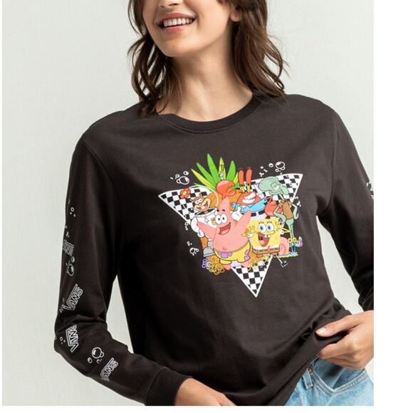 VANS x Spongebob Bikini Bottom Graphic Long Sleeve Tee Large - Picture 1 of 10